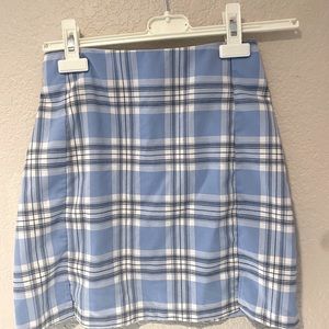 blue plaid brandy melville skirt